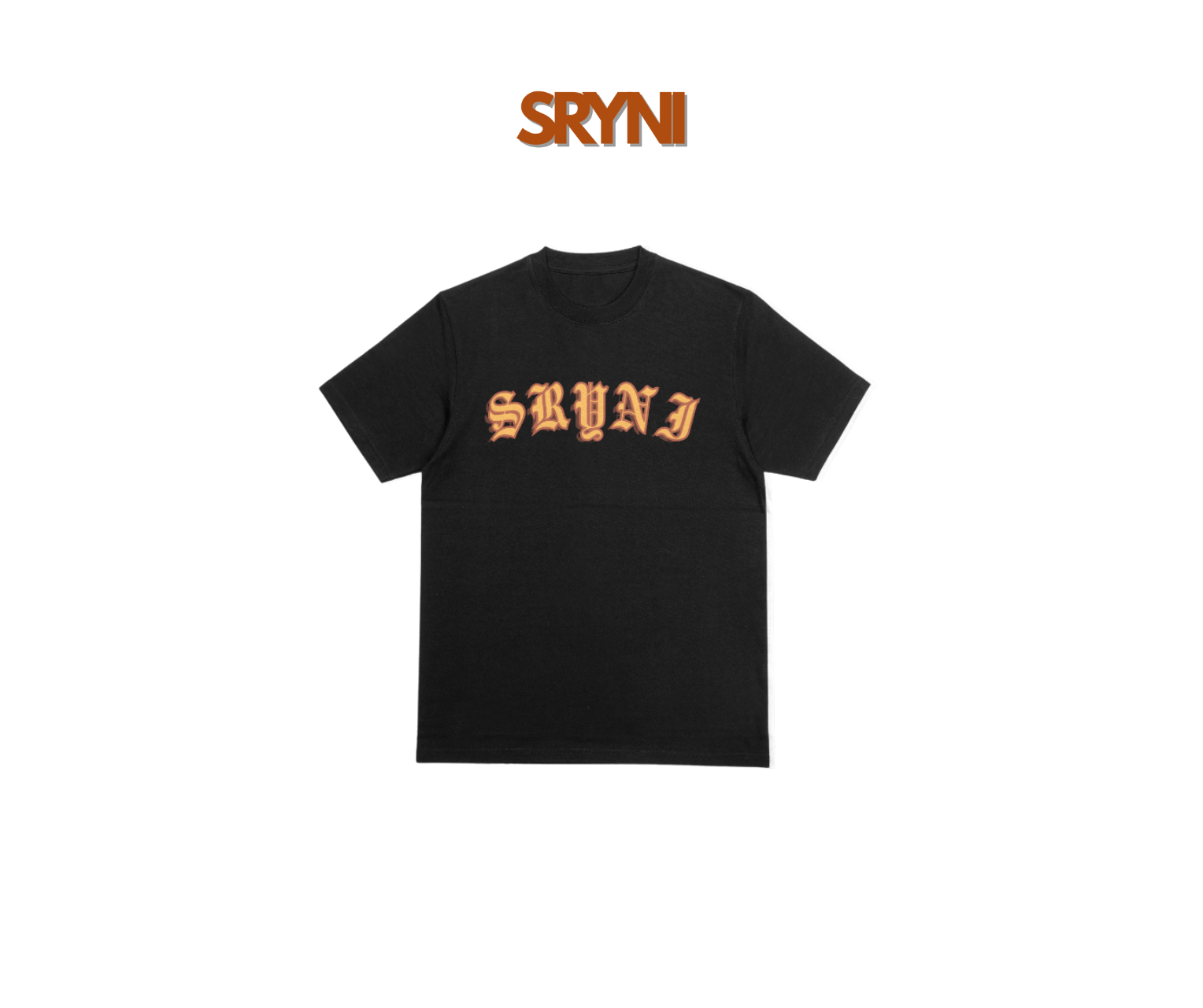 SRYNI Streetwear Graphic Tee - Unisex Black T-Shirt (Oversized Fit)